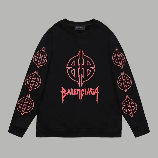 Balenciaga Crewneck Sweatshirt Lightning Logo Print