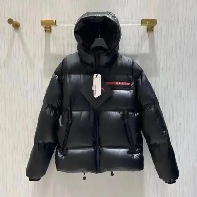 Prada Nylon Puffer Jacket Logo Tape