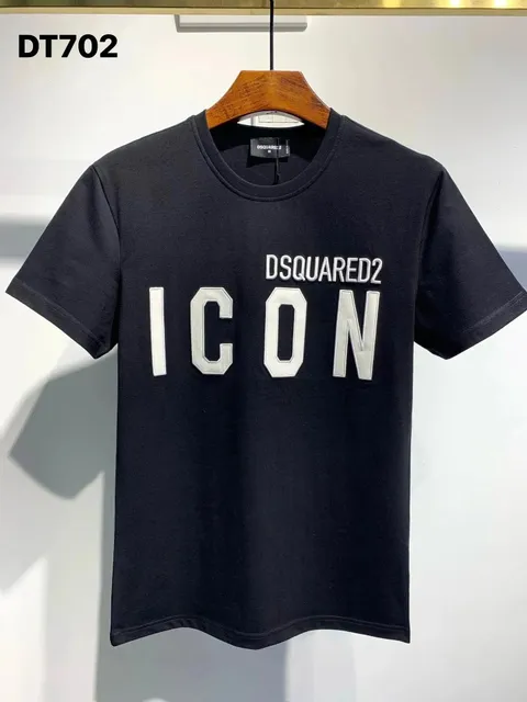 Dsquared2 ICON Tee Leather-Trim Logo