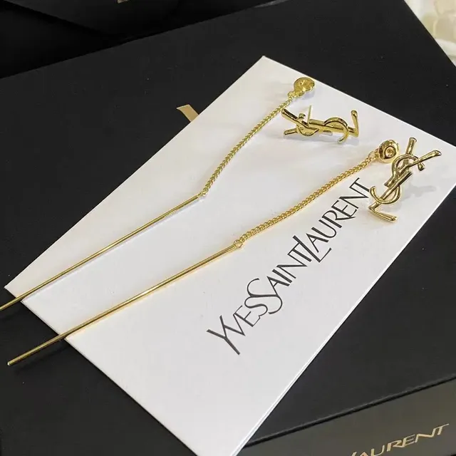 Saint Laurent Monogram Earring Chain Drop