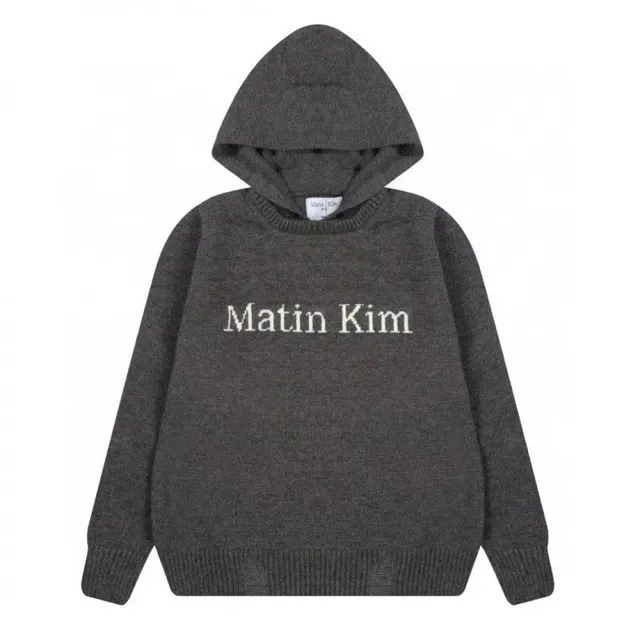 Hooded Knit Sweater Matin Kim Logo