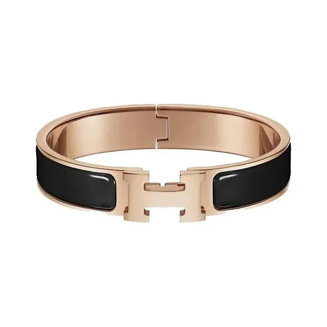 Hermès Clic H Bracelet Black Enamel
