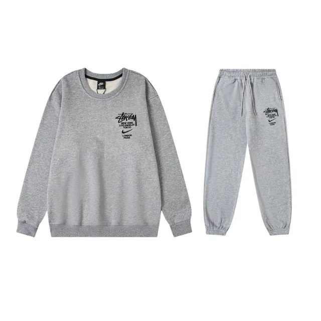 Stüssy × Nike Crewneck & Joggers Set World Cities
