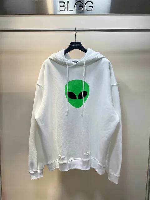 Balenciaga Alien Hoodie Green Alien Print