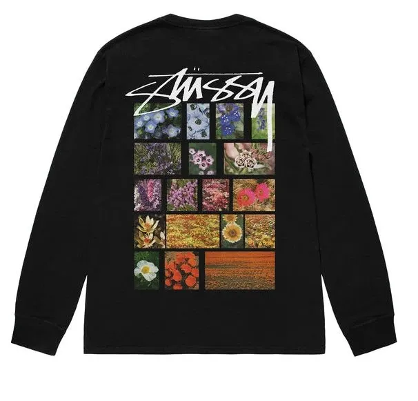 Stüssy Long Sleeve Tee Floral Grid Print