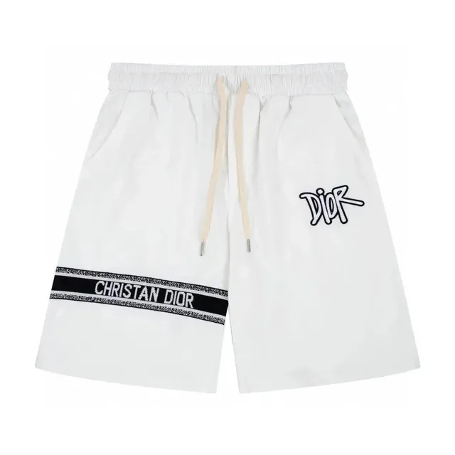 Dior Logo Shorts White with Black Tape