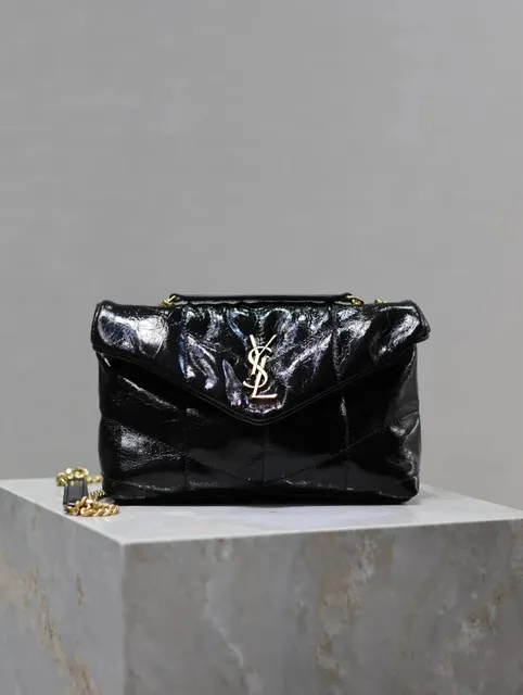 Saint Laurent Lou Lou Crinkled Patent Leather
