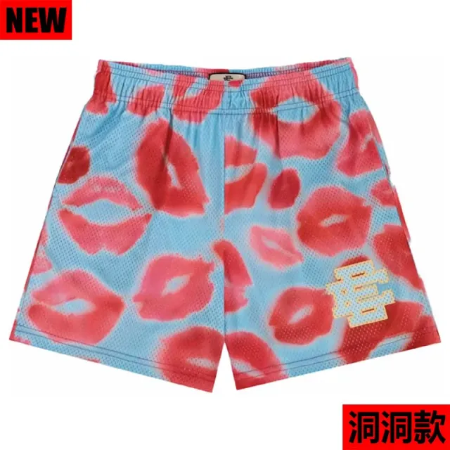 Eric Emanuel Mesh Shorts Lips Print