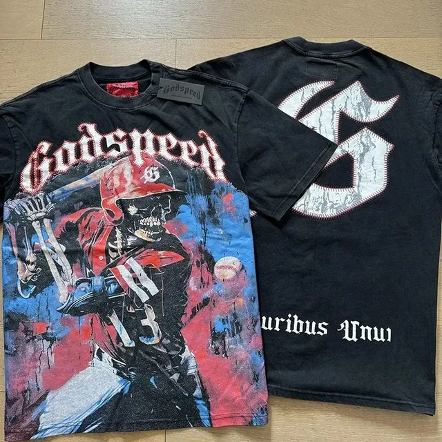 Godspeed Graphic Tee Skeleton Baseball Print