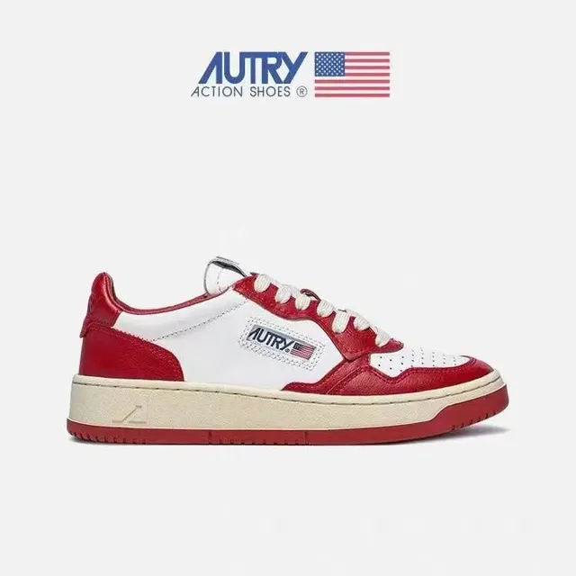 Autry Medalist Low Red White
