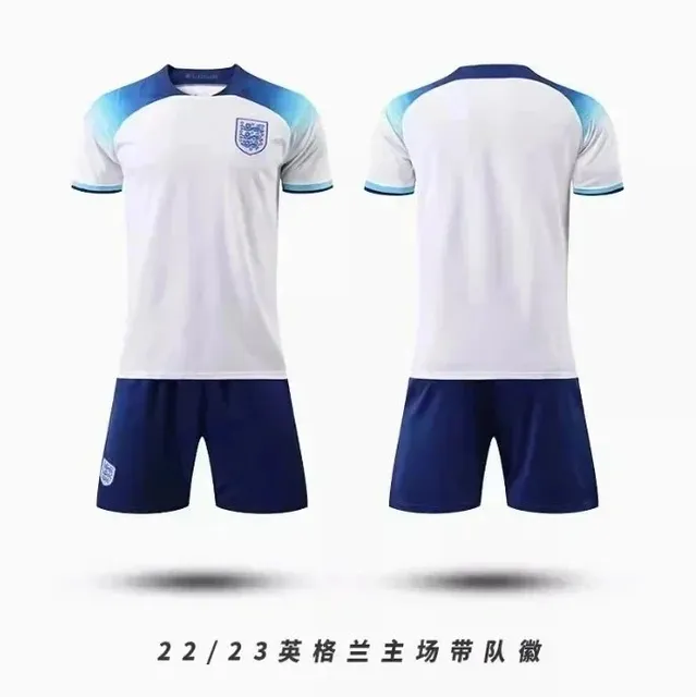 Nike × England National Team England 2022/23 Home Kit White with Blue Gradient Sleeves