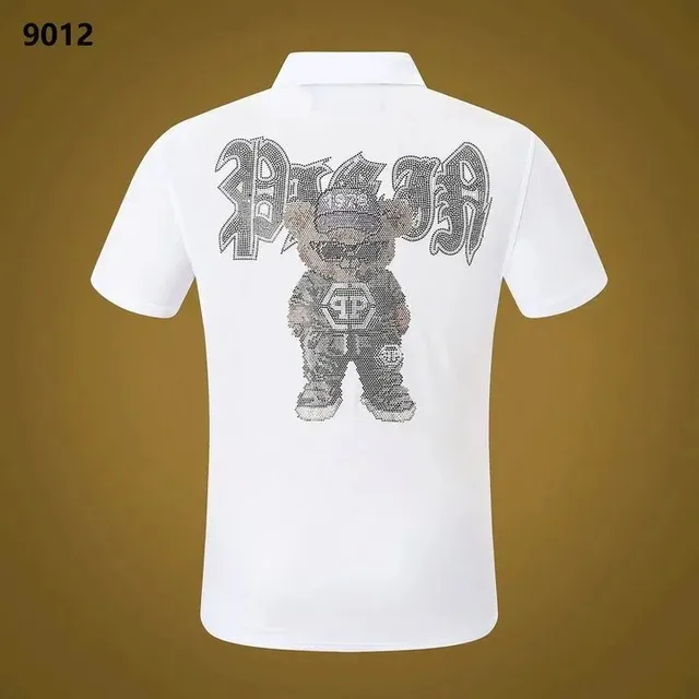 Philipp Plein Polo Shirt Crystal Bear Graphic