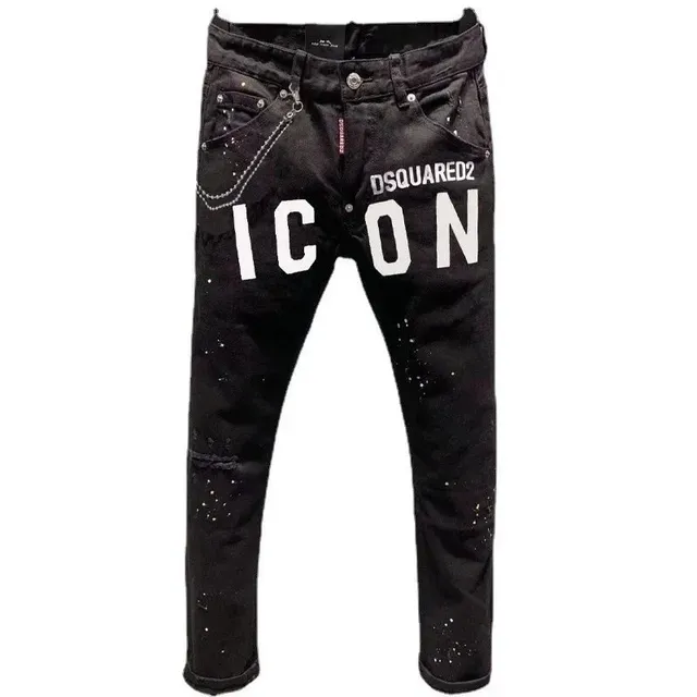 Dsquared2 Icon Jeans Distressed Logo Print