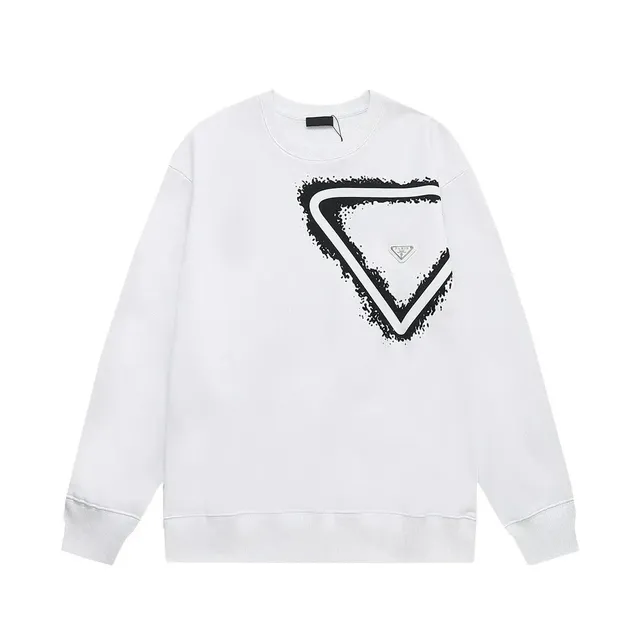 Prada Cotton Sweatshirt Triangle Logo Print