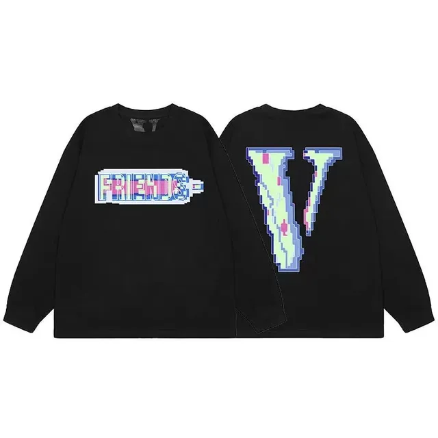 Vlone Long Sleeve Tee Pixelated Friends V Logo