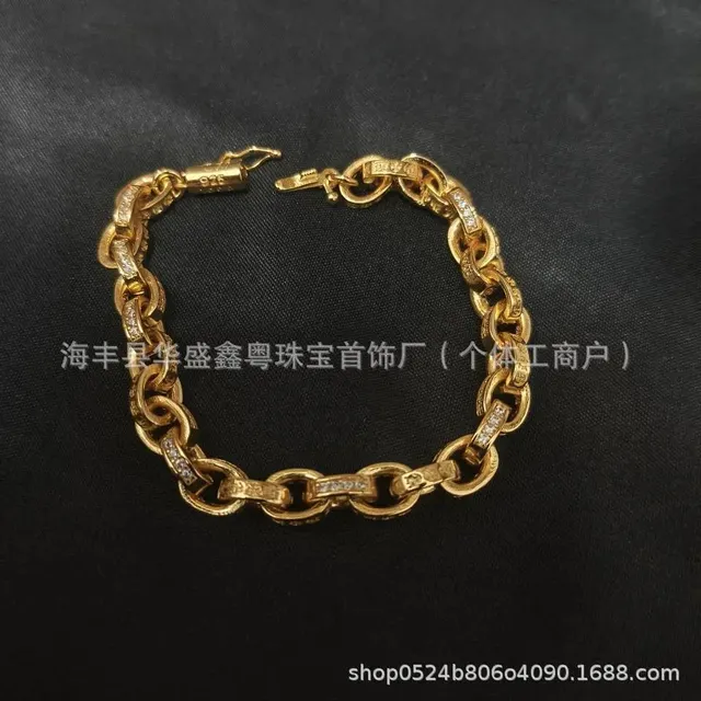 黄金钻字母手链