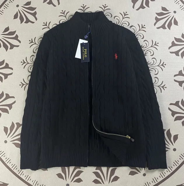 Polo Ralph Lauren Cable Knit Zip-Up Sweater Classic Cable