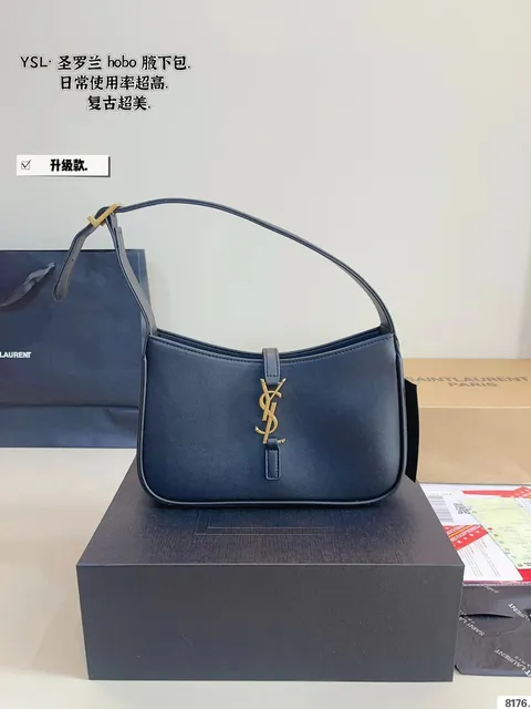 Saint Laurent Niki Hobo Navy Leather