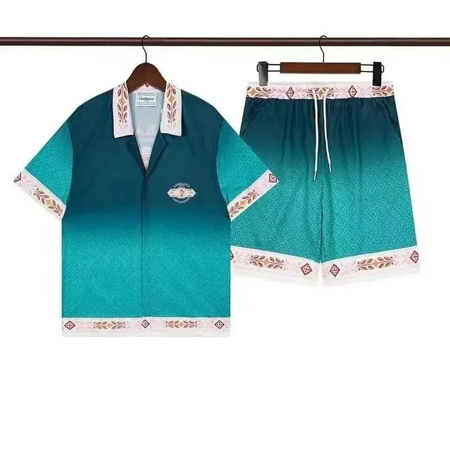 Casablanca Tennis Club Set Gradient Teal with Embroidered Trim