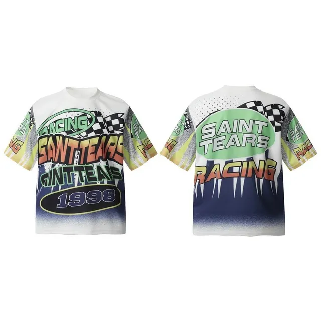 Saint Laurent × Corteiz Racing Graphic Tee Saint Tears 1998 Print