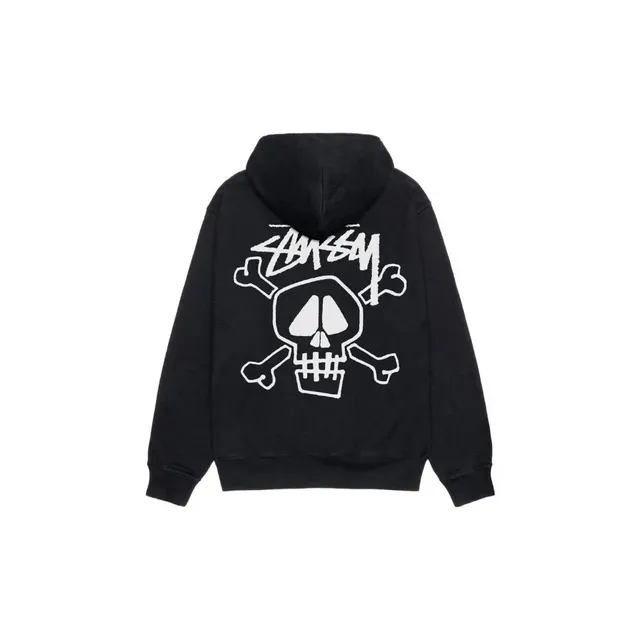 Stüssy Skull Crossbones Hoodie White Graphic