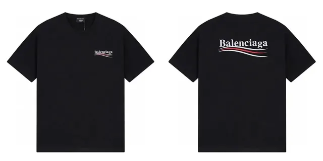 Balenciaga Logo T-Shirt Black with White and Red Logo