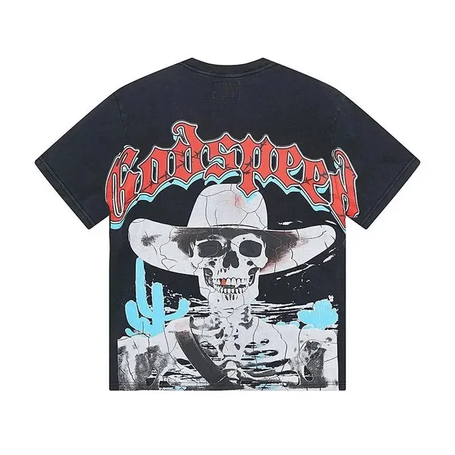 Godspeed Graphic Tee Skull and Cactus Print