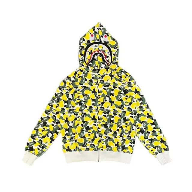 BAPE Shark Hoodie Yellow Camo