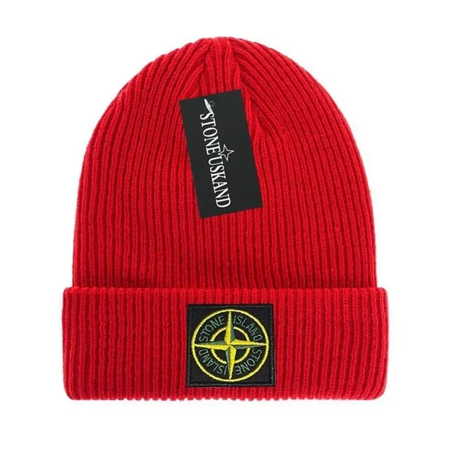 Stone Island Ribbed Beanie Compass Logo