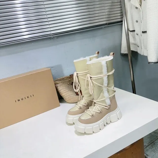 Chunky Lace-Up Boot Shearling-Lined