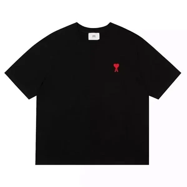 Off-White Cotton T-Shirt Red Heart Logo