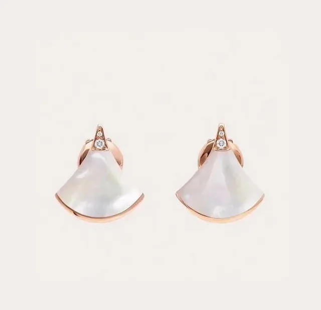 Bulgari Serpenti Fan Earrings Mother-of-Pearl and Diamond