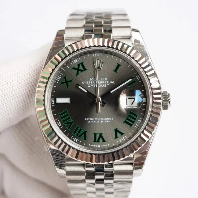 Rolex Oyster Perpetual Datejust Green Roman Numeral Dial