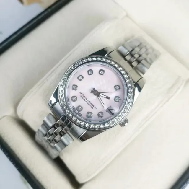 Rolex Datejust Pink Mother-of-Pearl Dial with Diamond Bezel and Hour Markers