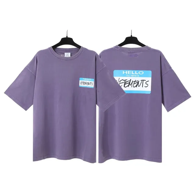 Vetements Hello Name Tag T-Shirt Name Tag Print