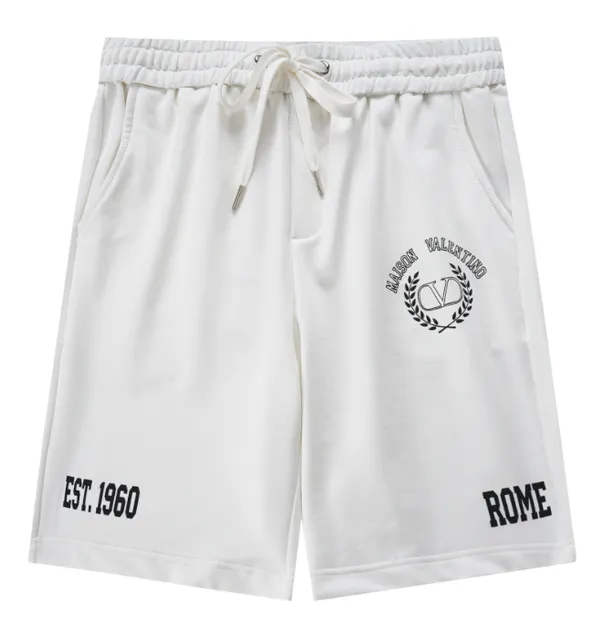 Valentino Logo Shorts White with Black Print