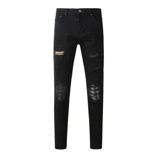 Distressed Skinny Jeans Black Ripped