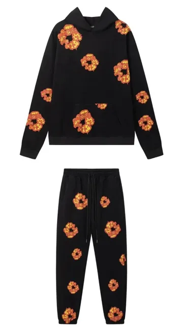 Gallery Dept. Flower Print Hoodie and Joggers Set All-Over Floral Embroidery