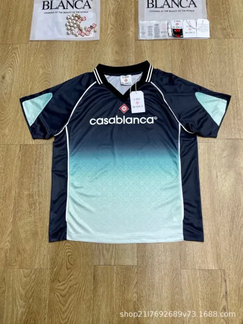 Casablanca V-Neck Jersey Gradient Logo
