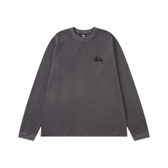 Stüssy Waffle Knit Long Sleeve Embroidered Logo