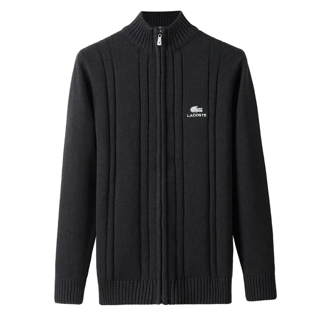Lacoste Zip-Up Knit Sweater
