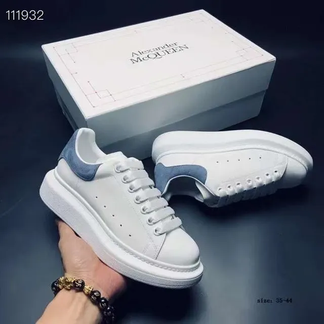 Alexander McQueen Oversized Sneaker White with Blue Suede Accents