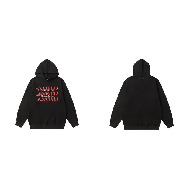 Maison Margiela Hooded Sweatshirt Red Logo Print
