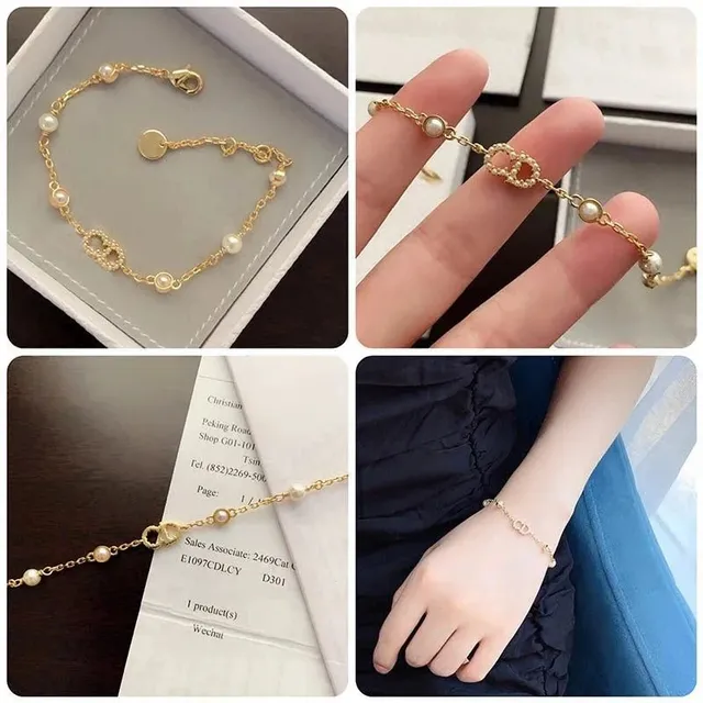 Chanel Pearl Chain Bracelet Gold-tone with Cultured Pearls