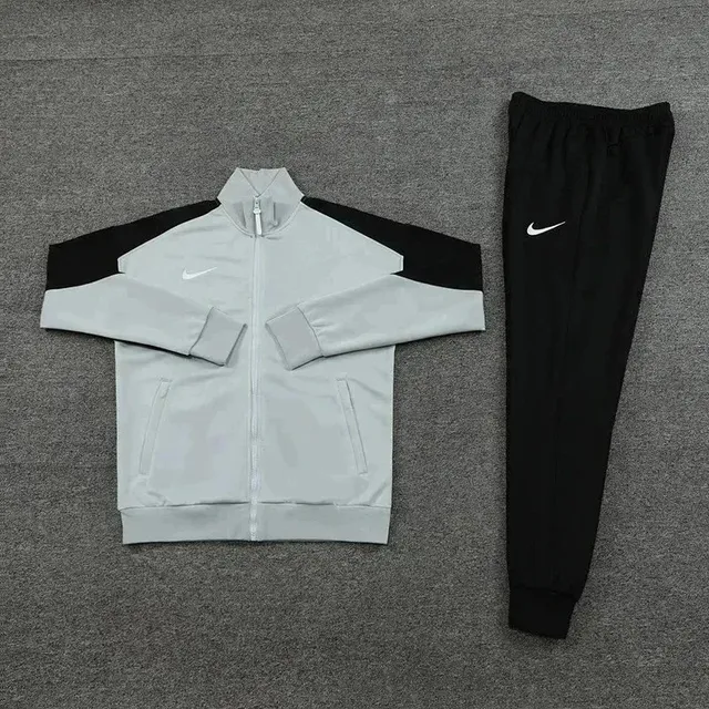 Nike Windrunner Jacket and Joggers Set Light Grey/Black