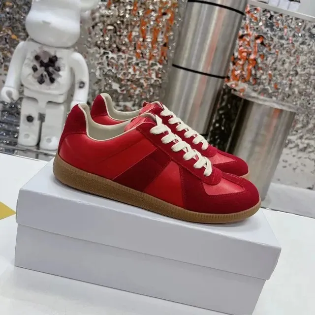 Maison Margiela Tabi Sneaker Red Suede and Leather
