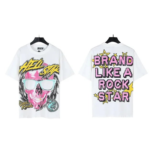 Hellstar Graphic Tee Skull and Rock Star Print