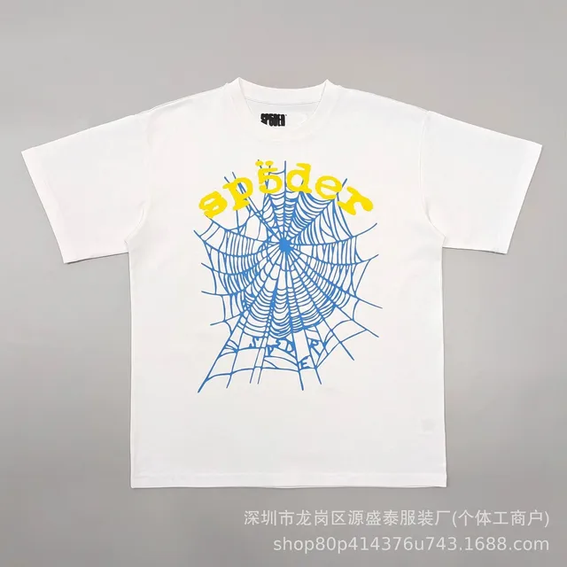 Sp5der Spider Web Tee Blue Web Yellow Logo