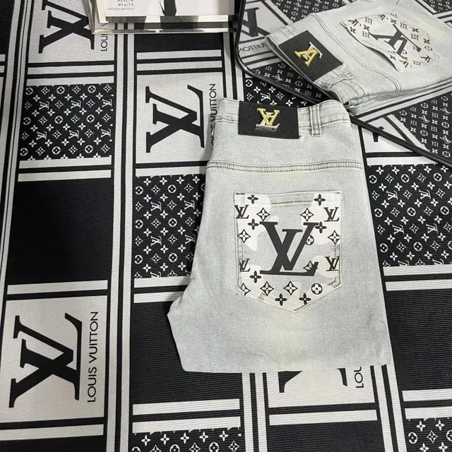 Louis Vuitton Monogram Denim Jeans Printed Pocket
