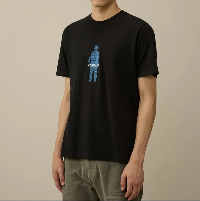 Comme des Garçons Graphic T-Shirt Blue Pixel Figure